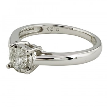 9ct white gold diamond 0.25cts solitaire Ring size H